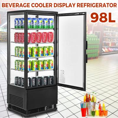 China Single-temperature 4 Side Glass Portable Refrigerated Display Cooler/Small Display Cooler/Table Top Display Cooler for sale