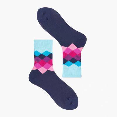 China OEM Customized QUICK DRY Comfy Mens Cotton Dress Jacquard Argyle Socks for sale