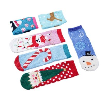 China Christmas Winter Cute Women Girls Cartoon Viable Fuzzy Custom Socks Soft Fluffy Socks Fluffy for sale