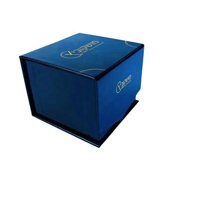 China Recycled Materials Black Square Cardboard Watch BoxMagnetic Packaging for sale