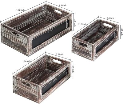 China Wholesale Viable Wooden Farmhouse Handle Laying Nest Storage Box Decoration for sale