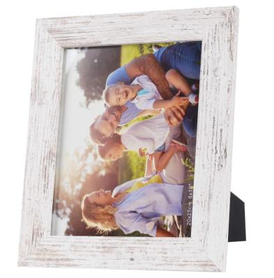 China Retro Country Style Simple Wood Picture Frame Wall Mounted Desk Display Wooden Photo Frame for sale