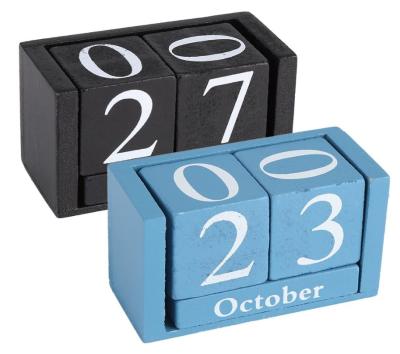 China Table Calendar Perpetual Calendar DIY Calendar Wholesale Square Wooden Desk Calendar for sale