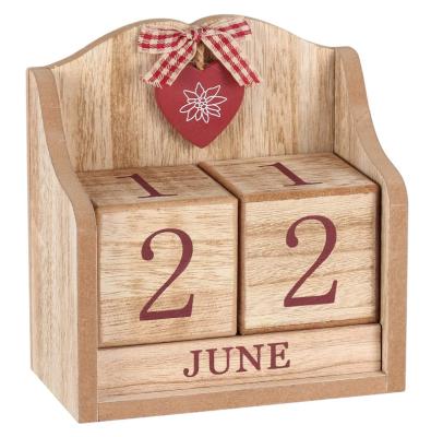 China Table Calendar Block Perpetual Calendar Home Office Wooden Desk Wooden Desk Calendar for sale