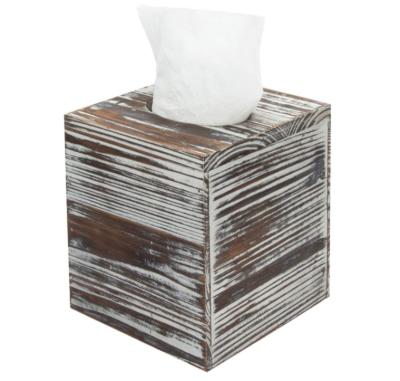 China Eco - Friendly Tissue Box Lid Slide - Out Bottom Board Square Wooden Tissue Box for sale