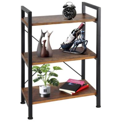 China Expandable Wooden 3-Layer Desktop Storage Bookcase Shelf Metal Wood Shelf for sale