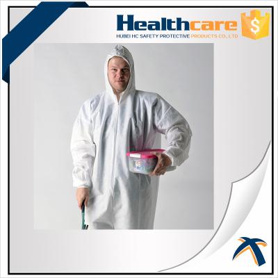 China White PP Disposable Protective Coveralls With Hood Full Body for sale