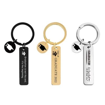 China 2022 Seasonal Border Gift Metal Key Chain Graduation Inspirational Expression Gift Engraved Metal Key Chain for sale