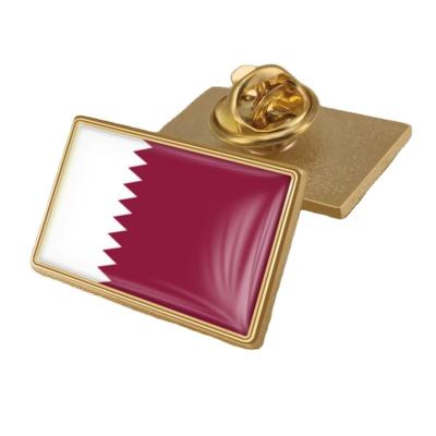 China 3D Qatar Crystal Flag Drop Pin World Flag Pin Badge Can Custom for sale