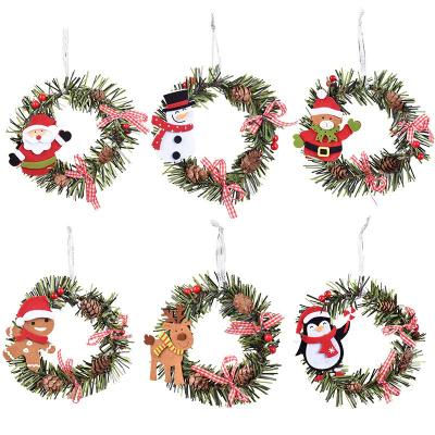 China Worlwide Christmas ornaments Santa Claus Christmas tree pine cone pendant Christmas wreath round elk pendant for sale