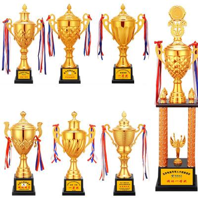 China Factory direct sports events company school trophy health care institutes metal souvenir plastic silver bronze cup gold free lettering for sale