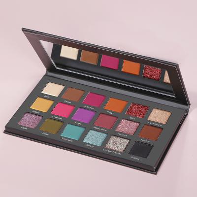 China LOW MOQ waterproof makeup18color private label glitter eyeshadow palette custom for sale