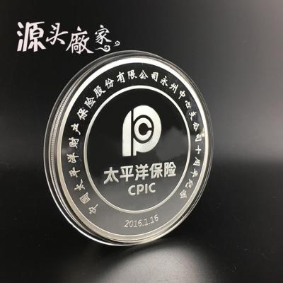 China 2019 new high-end silver commemorative coins custom, corporate event gifts custom, zinc alloy plating silver coins for sale