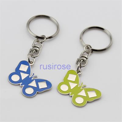 China Customized Butterfly Shape Keychain, Custom Butterfly Shape Badge, Color Butterfly Metal Keychain, Soft Metal Keychain for sale