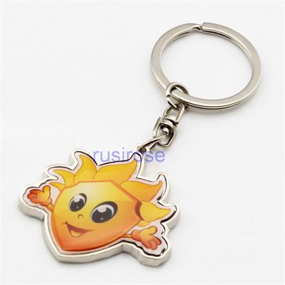 China 2019 new zinc alloy metal smiley keychain, metal smiley shape keychain custom, paint Epoxy cartoon keychain custom for sale