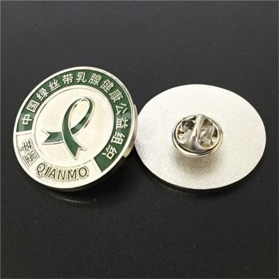 China Love charity team imitation metal badges customized, public welfare community group round badge production for sale