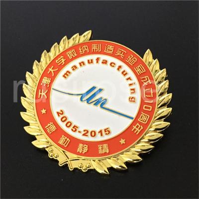 China Personalized 3D three-dimensional wheat ear side metal badge custom, three-dimensional wheat ear side celebration badge for sale