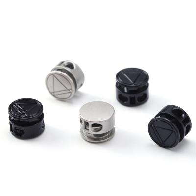 China New Jacket Custom Cord Cord End Spring Lock Metal Bungee Stopper Black Nickel Free for sale