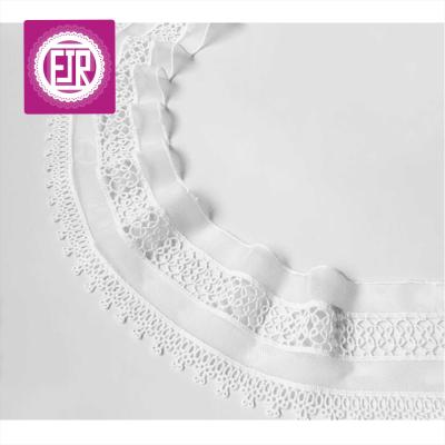 China Geometric embroidered lace 8cm wide workable, lace for dress border, lace for top border for sale