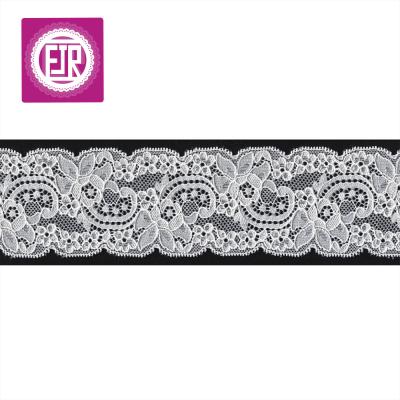 China Elastic lace trim 6.3cm wide workable, tied elastic lace, floral elastic lace for sale