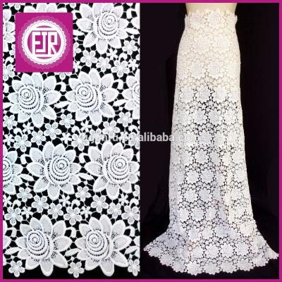 China Viable Delicate Lace Fabric Evening Dress Lace Fabric White Lace Fabric for sale