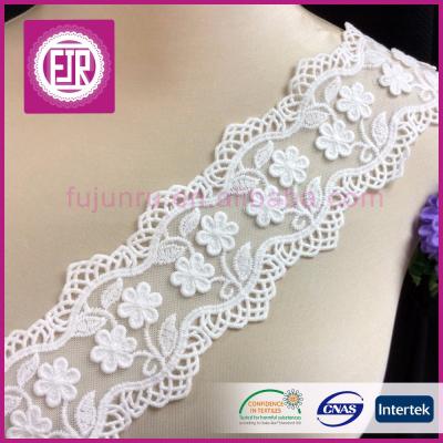 China Sustainable Lace Trim Embroidery, Bridal Lace Trim, Vintage Style Flower Lace Trim for sale