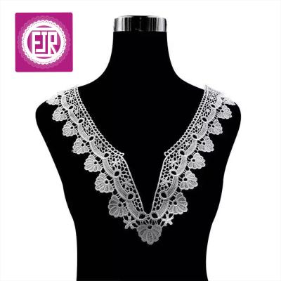 China Viable v shape lace collar for dresses, v shape lace neckline, embroidered lace collar for sale