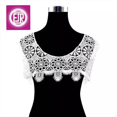 China Sustainable lace applique for tops front, decorative lace applique, large lace applique for sale