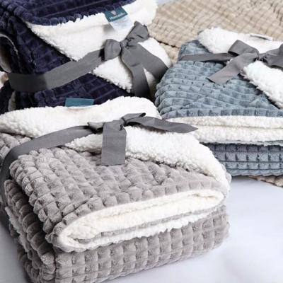 China Wholesale Anti-static Thick Warm Luxury Sherpa Flannel Fleece Throw Blanket For Winter for sale