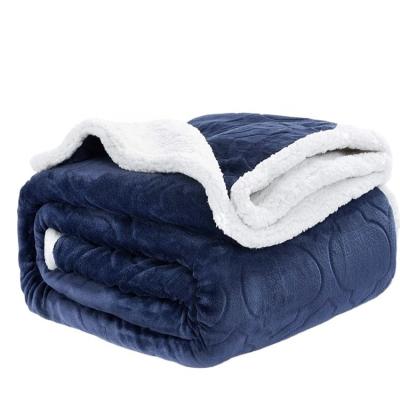 China Antistatic Wholesale Single Sides Flannel Sherpa Throw Blanket Custom Fleece Blanket for sale