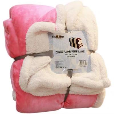 China China factory anti-static comfortable sofa bed solid softthrow shearing sherpa blankets for winter double layer for sale