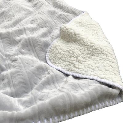 China Anti-Static Oversized Flannel Embossed White Polyester Fleece & Wholesale Embossed Sherpa Blanket for sale