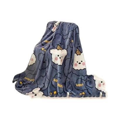 China Cute Anti-static Cute Cartoon Print Custom Baby Fleece Baby Blankets Coral Blankets For Kids for sale