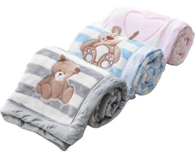 China Cute new baby gift double layer stitch anti-static soft minky baby blanket custom printed minky blankets for nowborn for sale