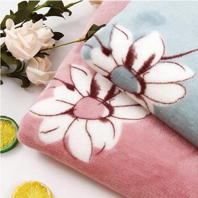 China New Anti-Static Arrive Custom Printed Tow Side Flower Flannel Fleece Fabric For Home Textiles Cloth for sale