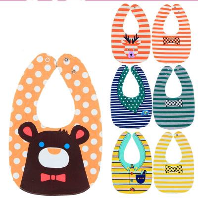 China Sustainable Fashion Design Four Layers Two Sides Waterproof Pure Cotton Baby Bibs for sale