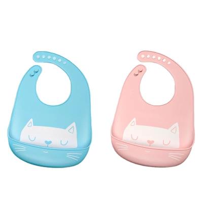 China Antibacterial Cat Shape Bibs Cute Silicone Baby Bibs Cartoon BPA Free Bibs for sale