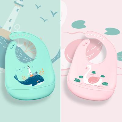 China Antibacterial Wholesale Cartoon Bibs Baby Silicone Bibs BPA Free Waterproof Bibs for sale