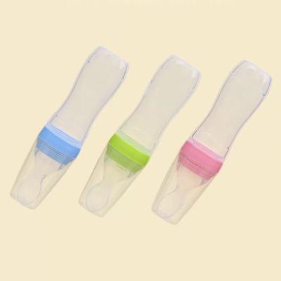 China BPA Free Food Grade Silicone Milk Bottle Training Bottle Feeding Spoon for sale