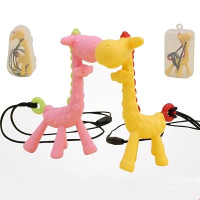 China Toy Factory Direct Soft 100% Food Grade Silicone Teether Giraffes Teether for sale