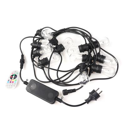 China Outdoor String Lights New Products Color Changing RGB LED Cafe String Lights With Remote Controller for sale