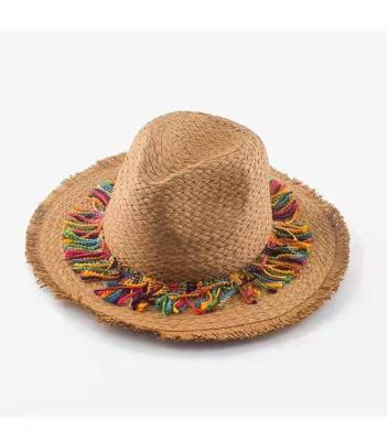 China Custom Wholesale Farmer Hat Straw Bucket Sun Hat Fashion Character Unisex Panama Cool Cowboy Hat for sale