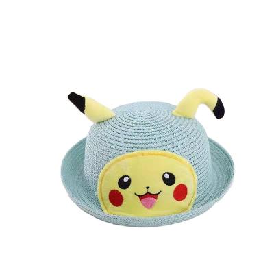 China Custom Wholesale Character Animal Kids Paper Straw Outside Hat Cute Sun Hat For Baby Kids Hat Kids Boy Hats for sale