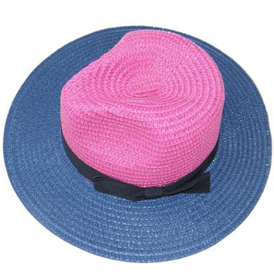 China Wholesale Online Character Fashion Neutral Custom Design Surfing Logo Black Ribbon Panama Hat Straw Hat for sale