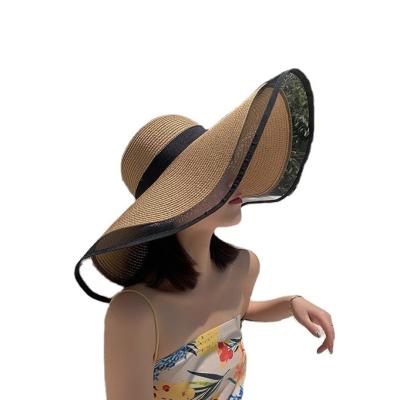 China Wholesale Summer Wide Straw Hat Beach Sun Visor Character 2021custom Brim Oversized Sombrero for sale