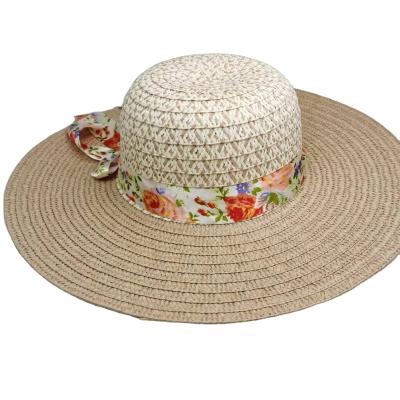 China Best Selling Character Women's Summer Wide Brim Paper Beach Foldable Women's Straw Hat Wholesale Straw Hat for sale