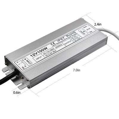 China 24v 100w Slim waterproof power supply IP67 LED transformer Adapter for LED Light for sale