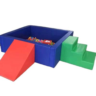 China Soft PVC Toddler Square Ball Pit With Stair And Slide RT-015G for sale