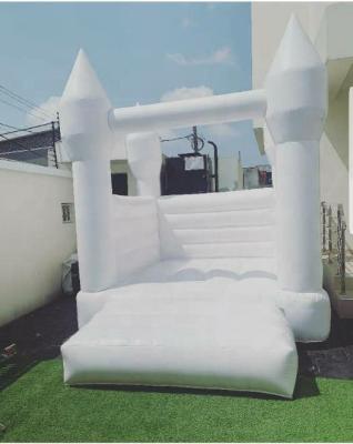 China White PVC Inflatable Bounce House With Slide RBH-004B for sale