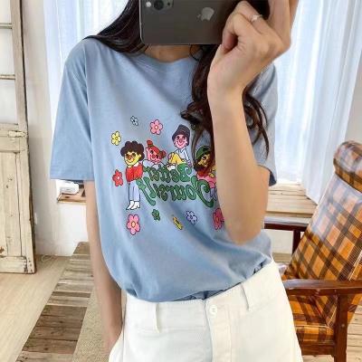 China Anti-pilling MOQ 1 High Quality Cheap Pirces Printed Women's Short Sleeve T-Shirts for sale